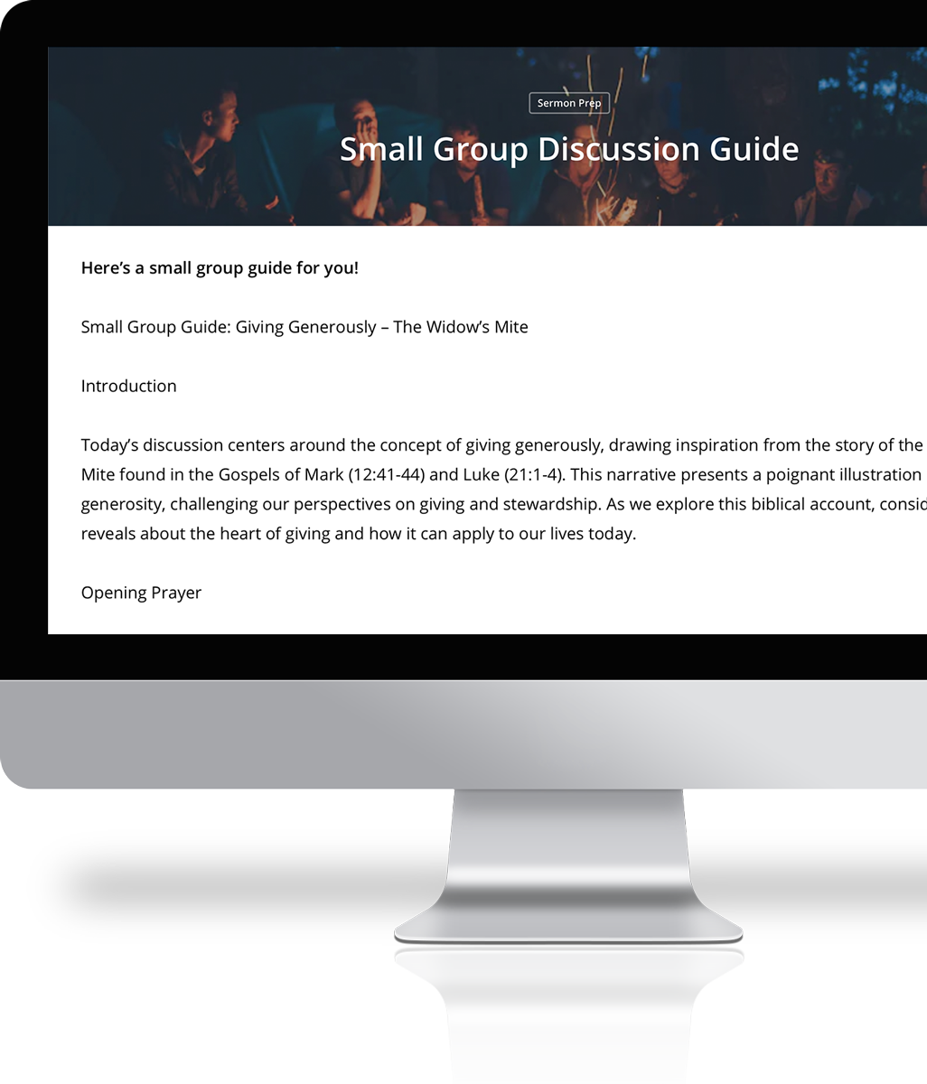 The small group discussion guide creator is just one of the many sermon prep tools Pastor Rev offers.
